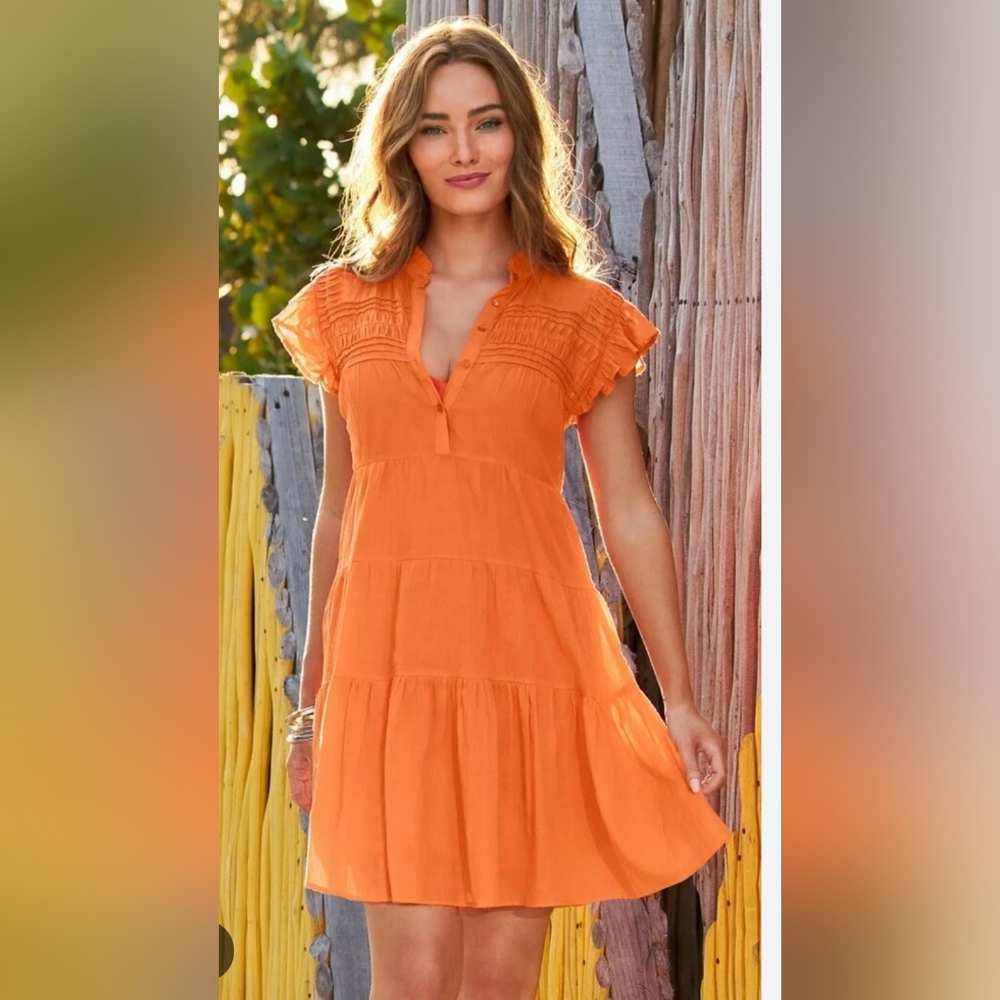 Boston Proper Tiered Dress CLEMSON - Large